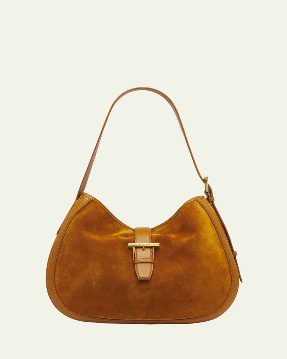 T-Bar Suede Shoulder Bag